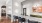 long counters with wood flooring